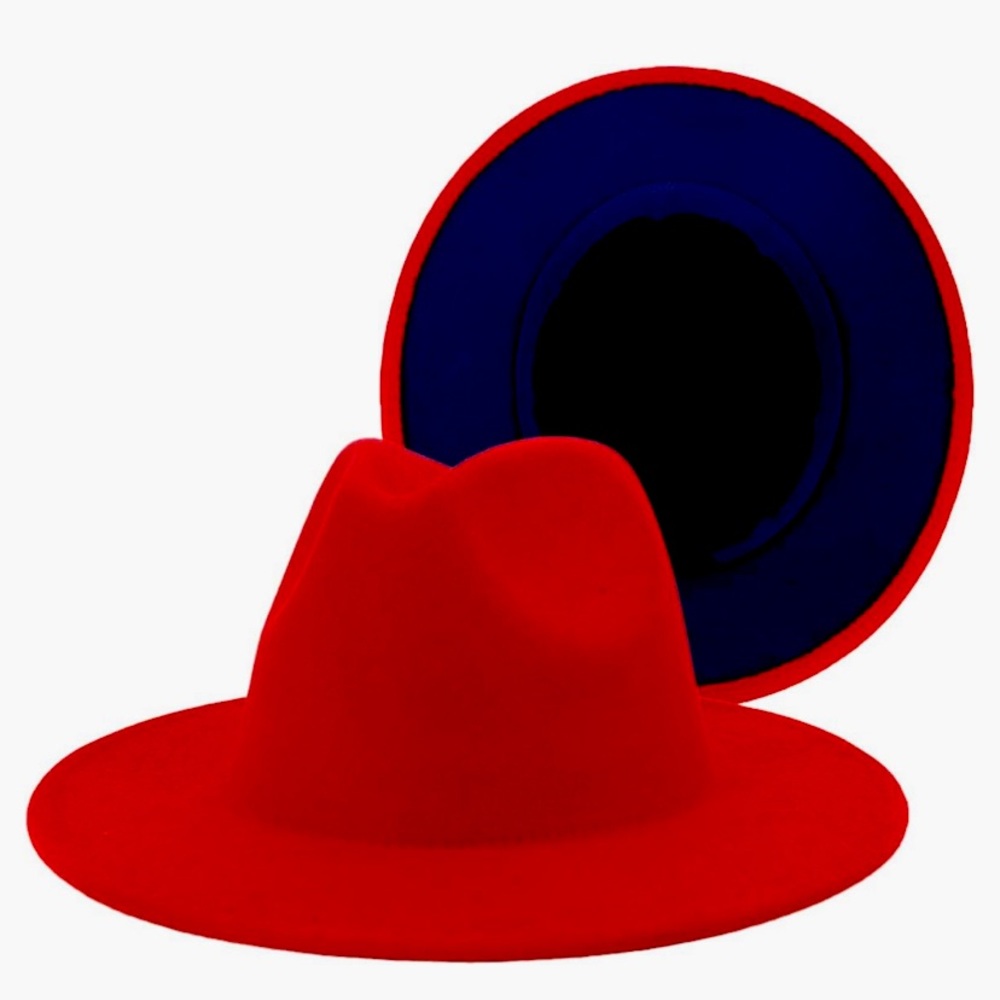 Ladies Fedora Hat. Red/Purple. Never Worn